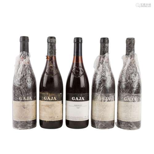 GAJA 5 Flaschen "Barbaresco", 1982