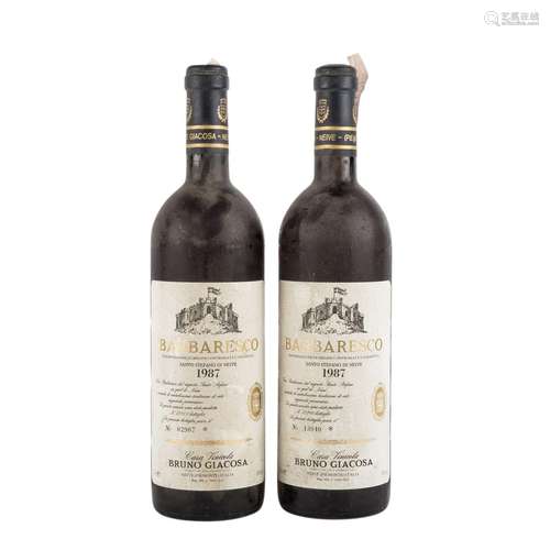 BRUNO GIACOSA 2 Flaschen "Barbaresco" 1987