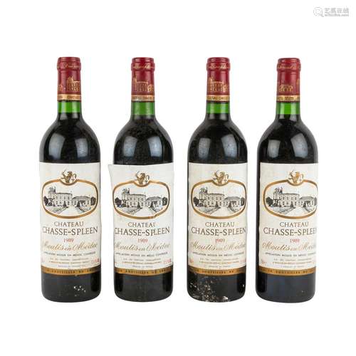 CHÂTEAU CHASSE-SPLEEN 4 Flaschen Moulis en Médoc, 1989,