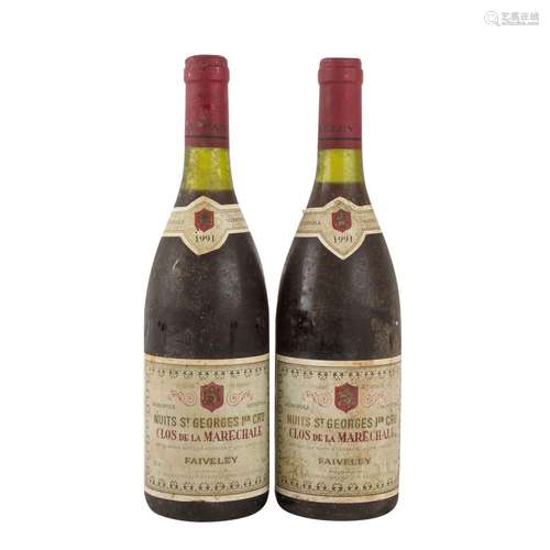 JOSEPH FAIVELAY 2 Flaschen Clos de la Marechale 1991,