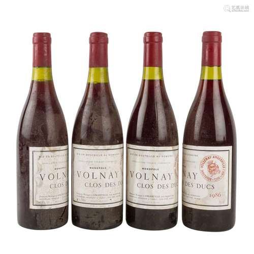 MARQUIS D'ANGERVILLE 4 Flaschen Volnay Clos des Ducs 1986,