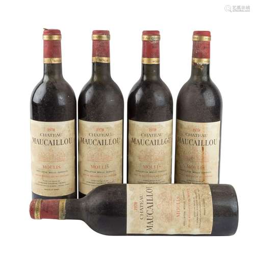 CHATEAU MAUCAILLOU 5 Flaschen "Moulis" 1978