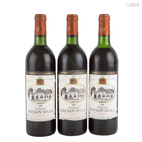 CHÂTEAU RAUSAN-SÉGLA 3 Flaschen "Margaux" 1985