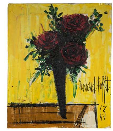 BERNARD BUFFET <br />
(1928-1999) <br />
Bouquet de roses, 1...