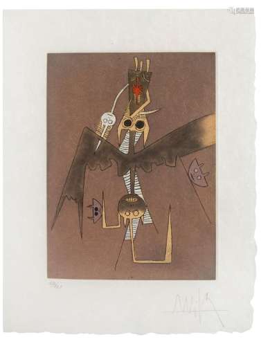 WIFREDO LAM <br />
(1902 - 1982)<br />
Sans titre<br />
Lith...