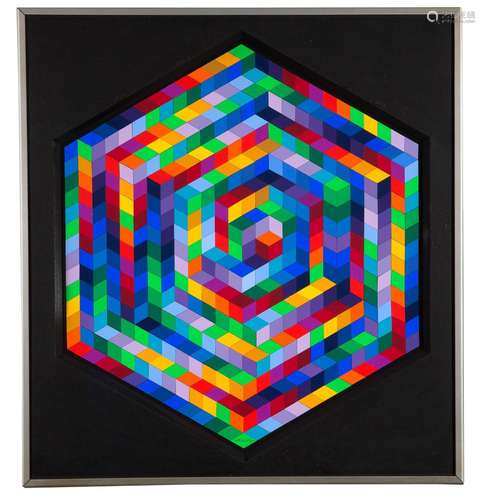 VICTOR VASARELY<br />
(1906 - 1997) <br />
Hat - C - 3, 1970...