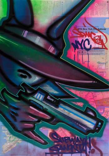 SONIC<br />
(né en 1961)<br />
Subway Gangsta, NYC<br />
Aér...