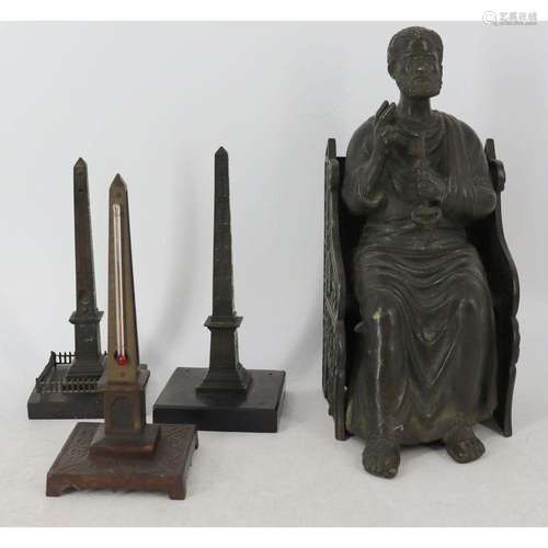 Group of 4 Antique Bronze Sculptures.