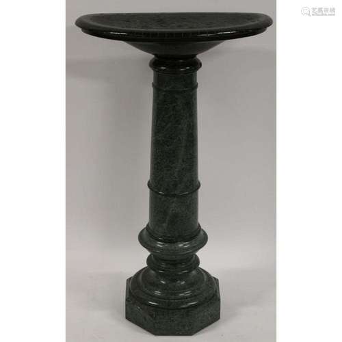 Antique Green Marble Pedestal.