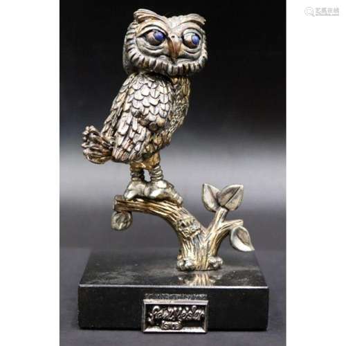 FRANK MEISLER Silver and Gold Plated Owl Sculpture