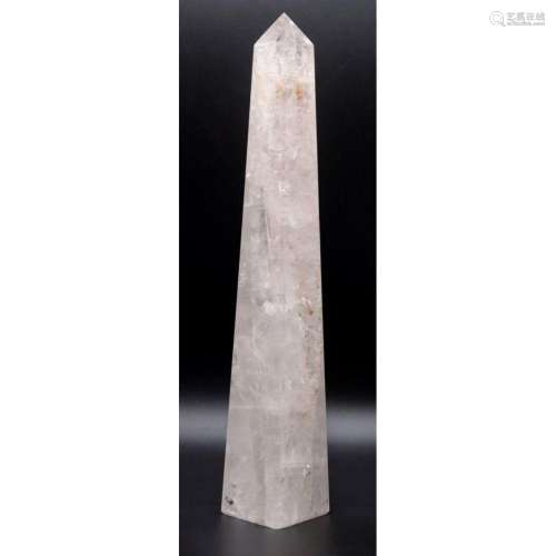 Carved Rock Crystal Obelisk.