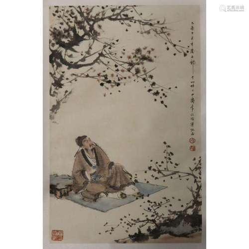 Signed Chinese Fu Bashi Scroll Painting.