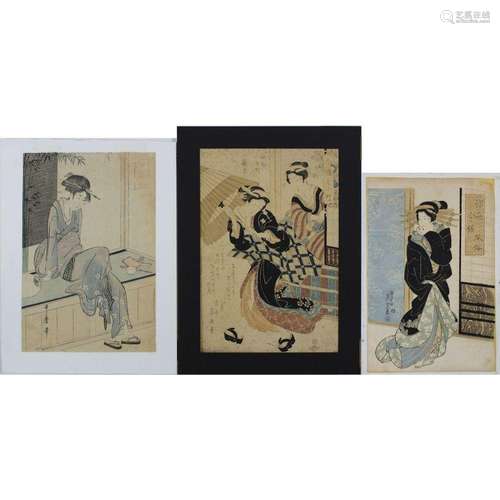 (3) Japanese Woodblock Prints Inc. Utamaro and