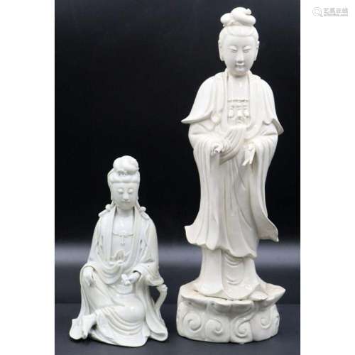 (2) Chinese Blanc de Chine Figures.