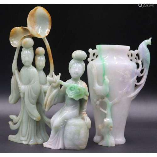 Grouping of (3) Chinese Jade Carvings.