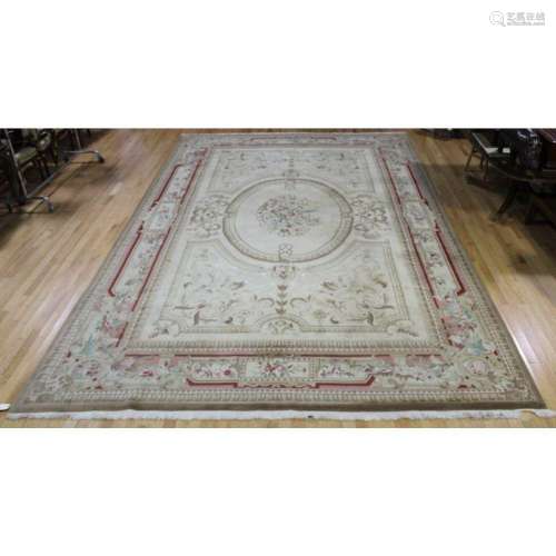 Large Vintage & Finely Hand Woven Aubusson Carpet
