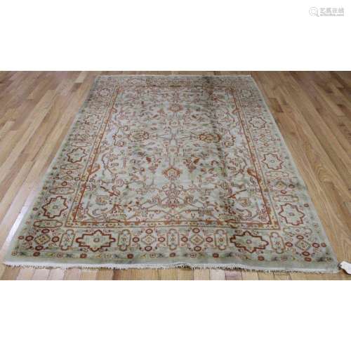 Vintage & Finely Hand Woven Oushak Style Carpet.
