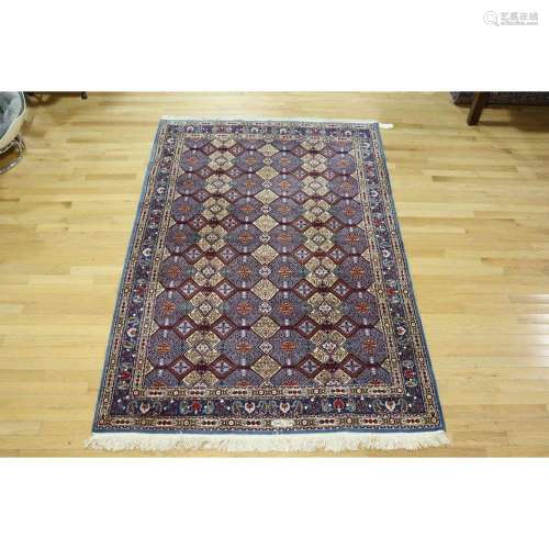 Signed Vintage & Finely Hand Woven Tabriz Carpet.