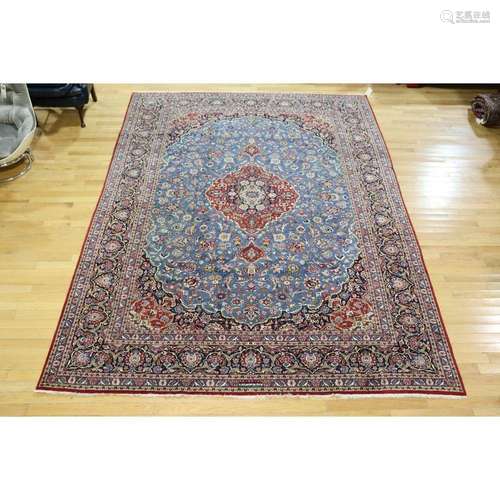 Vintage & Finely Hand Woven Kashan Carpet.