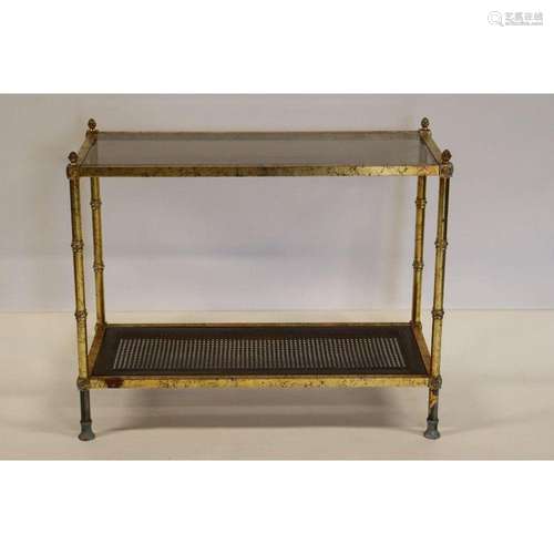 Midcentury Gilt Metal Serving Cart.