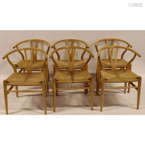 6 Hans Wegner "Wishbone" Chairs.