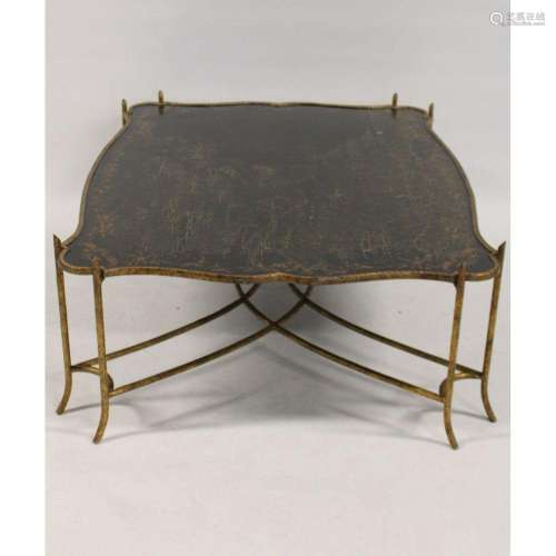 Large Bagues Quality Gilt Bronze Coffee Table.