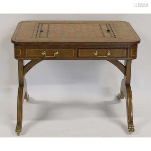 Maitland & Smith Leathertop Game Table.