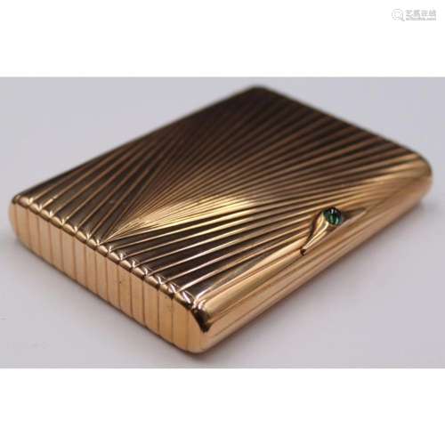 GOLD. Art Deco Russian 14kt Gold and Sapphire Case