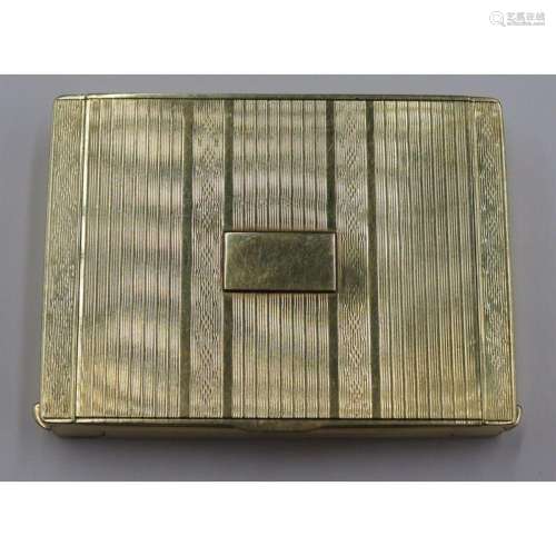 GOLD. Signed 14kt Gold Mirrored Vanity Case.