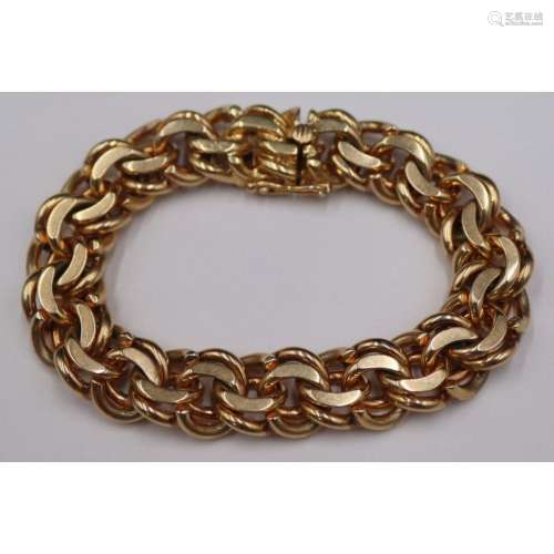JEWELRY. Chunky 14kt Gold Link Bracelet.