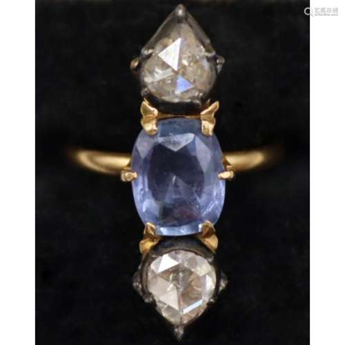 JEWELRY. Ceylon Sapphire and Diamond Ring.