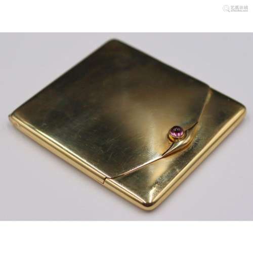 GOLD. Continental 18kt Gold and Colored Gem Case.