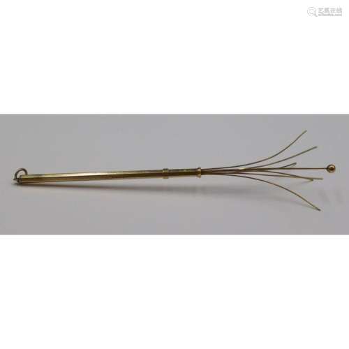 GOLD. Signed Cartier 18kt Gold Swizzle Stick.