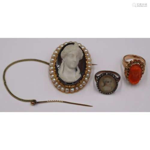 JEWELRY. Collection of Carved Cameo Jewelry.