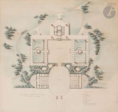 École FRANÇAISE du XIXe sièclePlan général d’un pavillon ave...