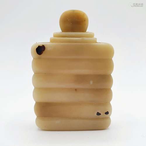 A Chinese white hardstone snuff bottle, 6 cm high Provenance...