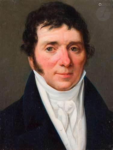 École FRANÇAISE vers 1830Portrait d’homme au col blancToile