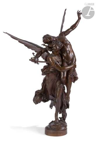 Marius-Jean-Antonin Mercié (1845-1916)Gloria VictisBronze à ...