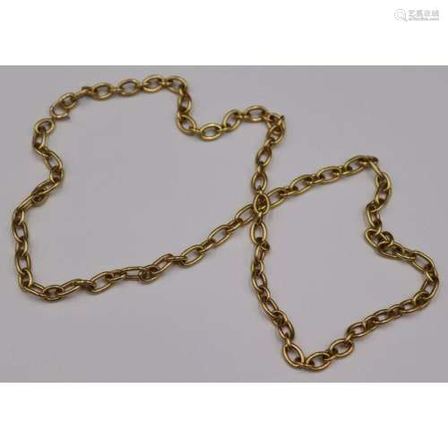 JEWELRY. 18kt Gold Chain Link Necklace.