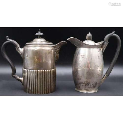 SILVER. (2) Signed English Silver Teapots.