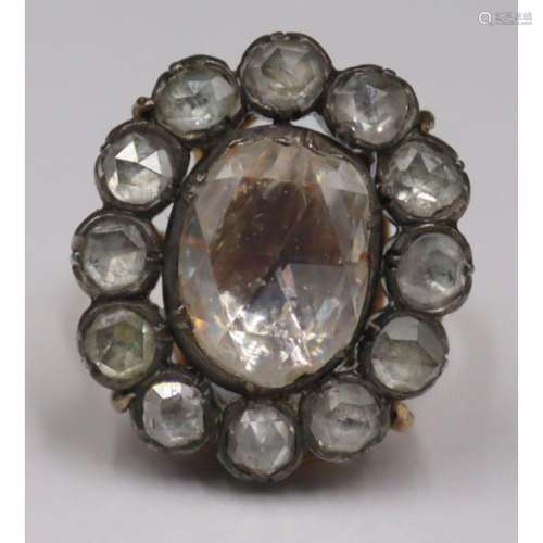 JEWELRY. Antique Rose Cut Diamond Cluster Ring.