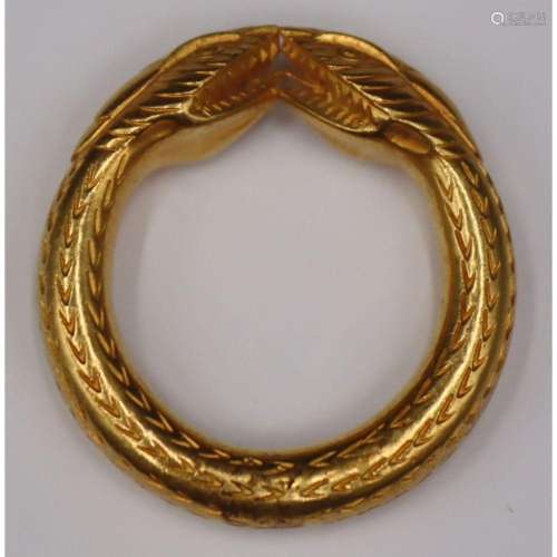 JEWELRY. Etruscan Revival High Karat Snake Ring.