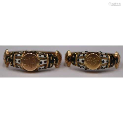 JEWELRY. Antique Continental 14kt Gold and Enamel