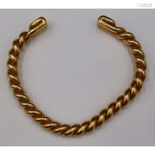 JEWELRY. High Karat Rope Twist Cuff Bracelet.