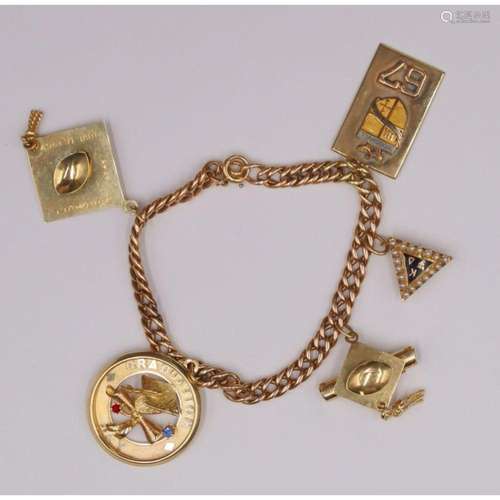 JEWELRY. 14kt Gold Bracelet with (5) Gold Charms.