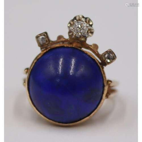 JEWELRY. 14kt Rose Gold, Lapis Lazulis and Diamond