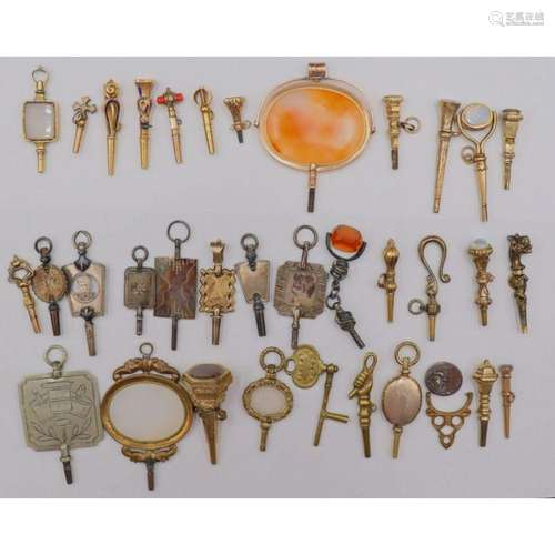 JEWELRY. Assorted Grouping of Pocket Watch Keys.