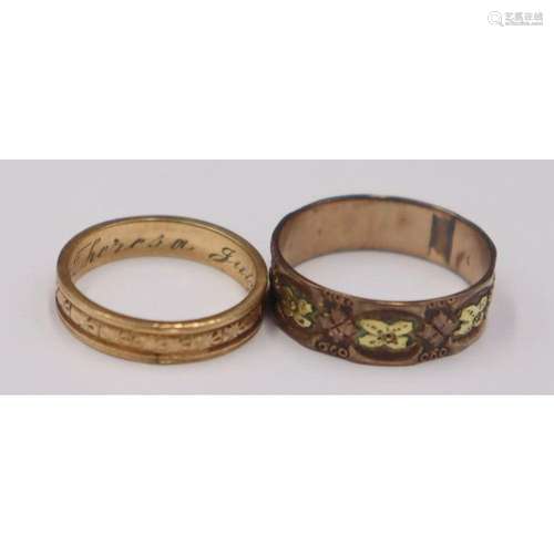 JEWELRY. (2) Antique Gold Bands.