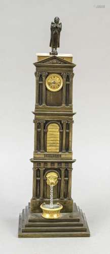 Brass clock c. 1900, case in t