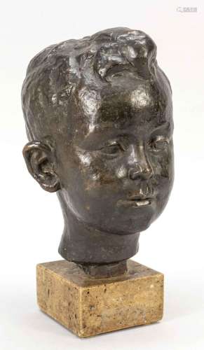 Boy's head, brown patinated br